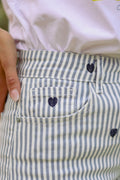 Pantalon rayé coeurs