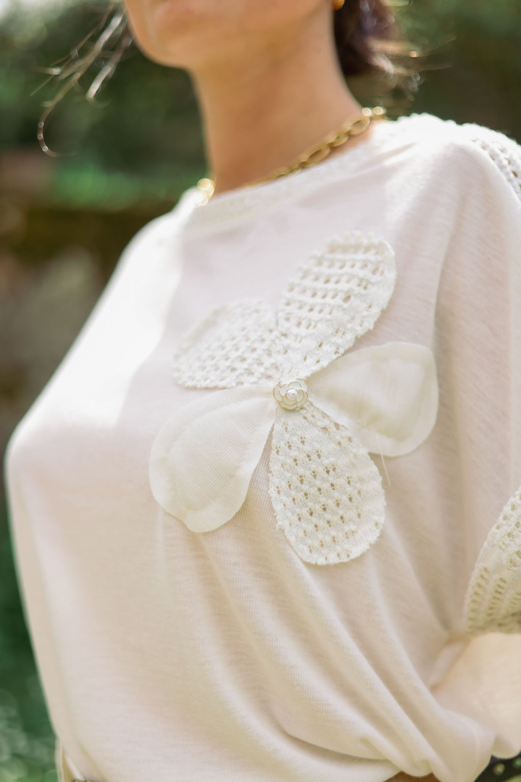 T-shirt fleur bijou