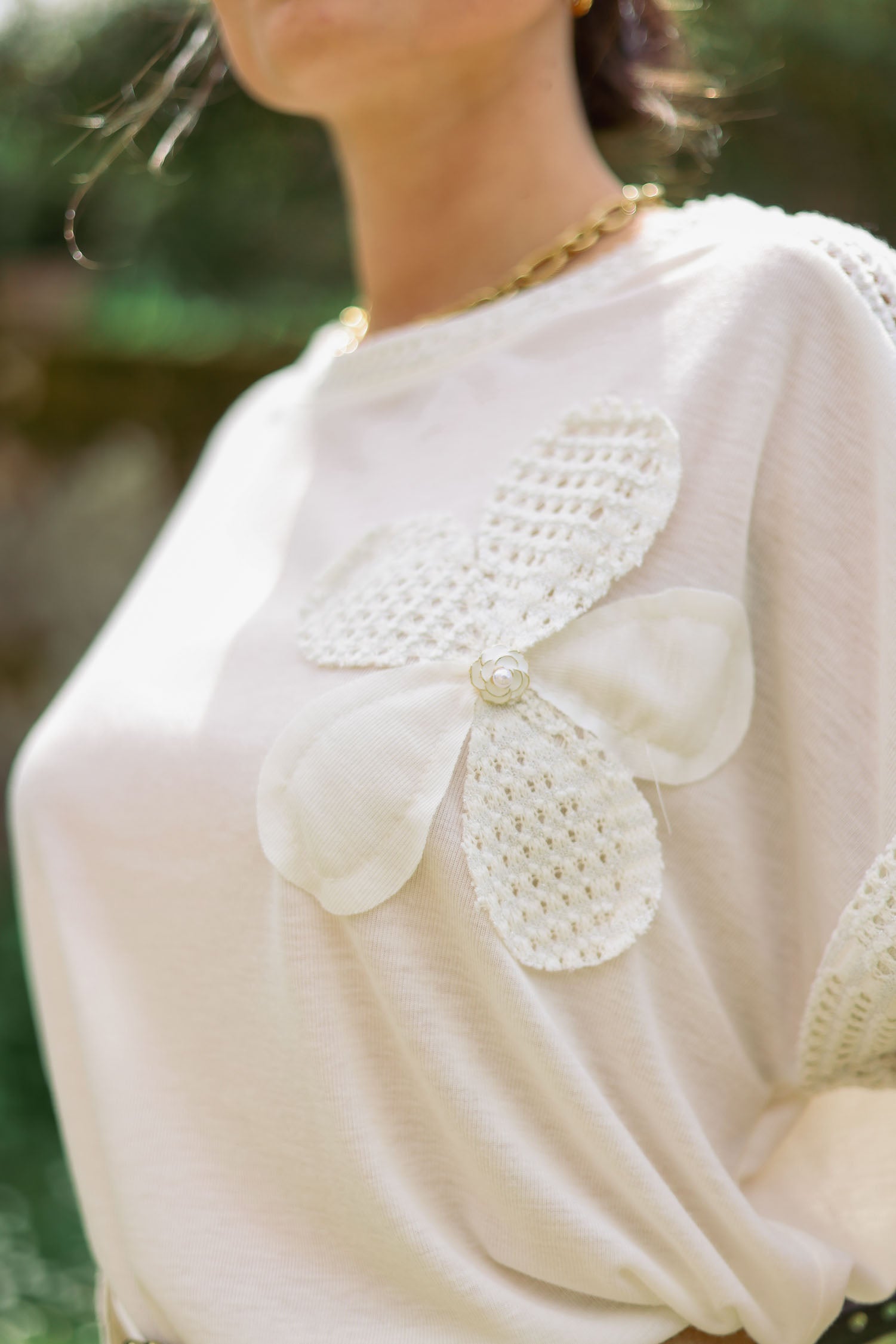 T-shirt fleur bijou