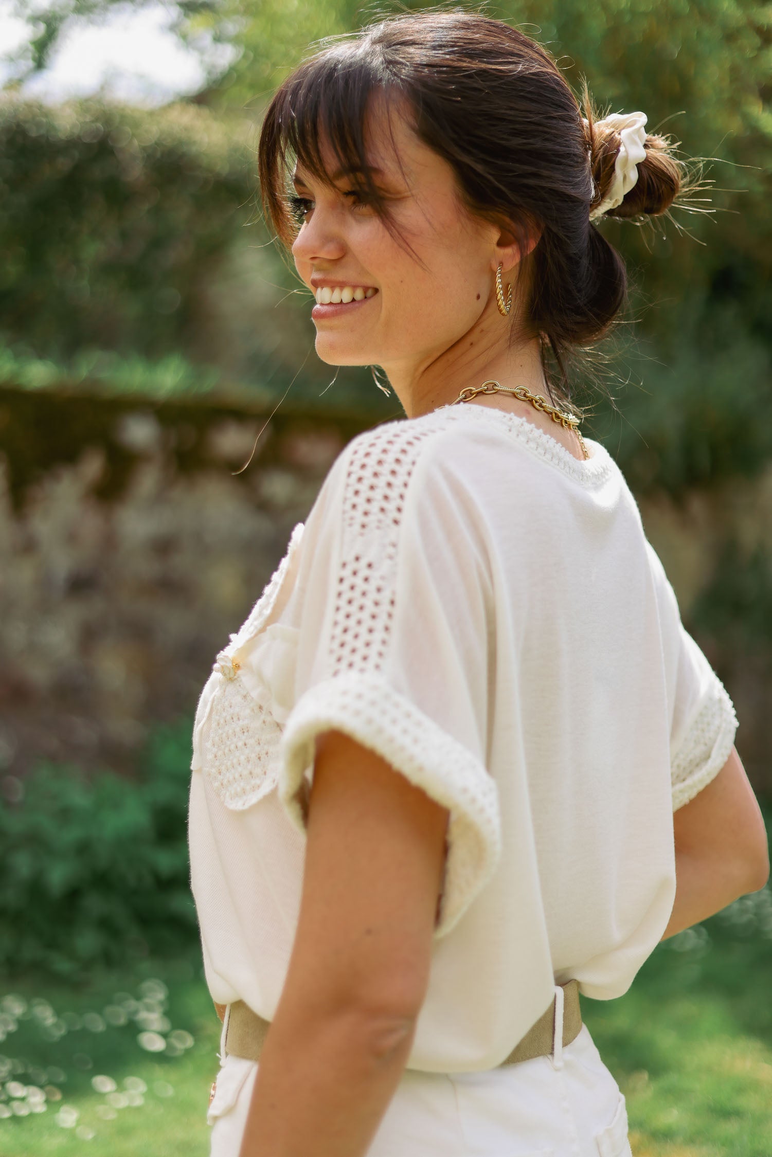 T-shirt fleur bijou