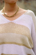 Pull larges rayures lurex