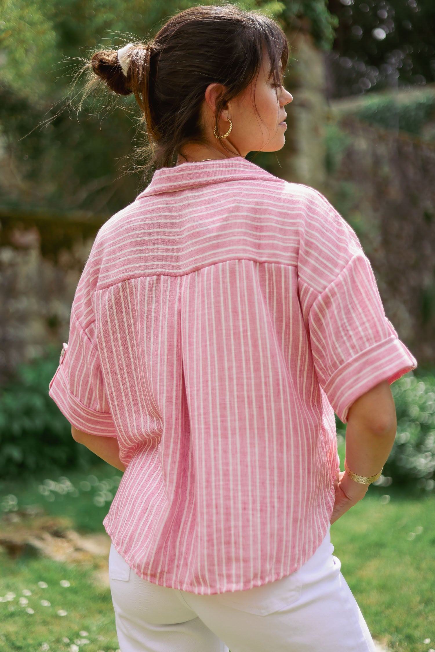 Chemise courte rayée