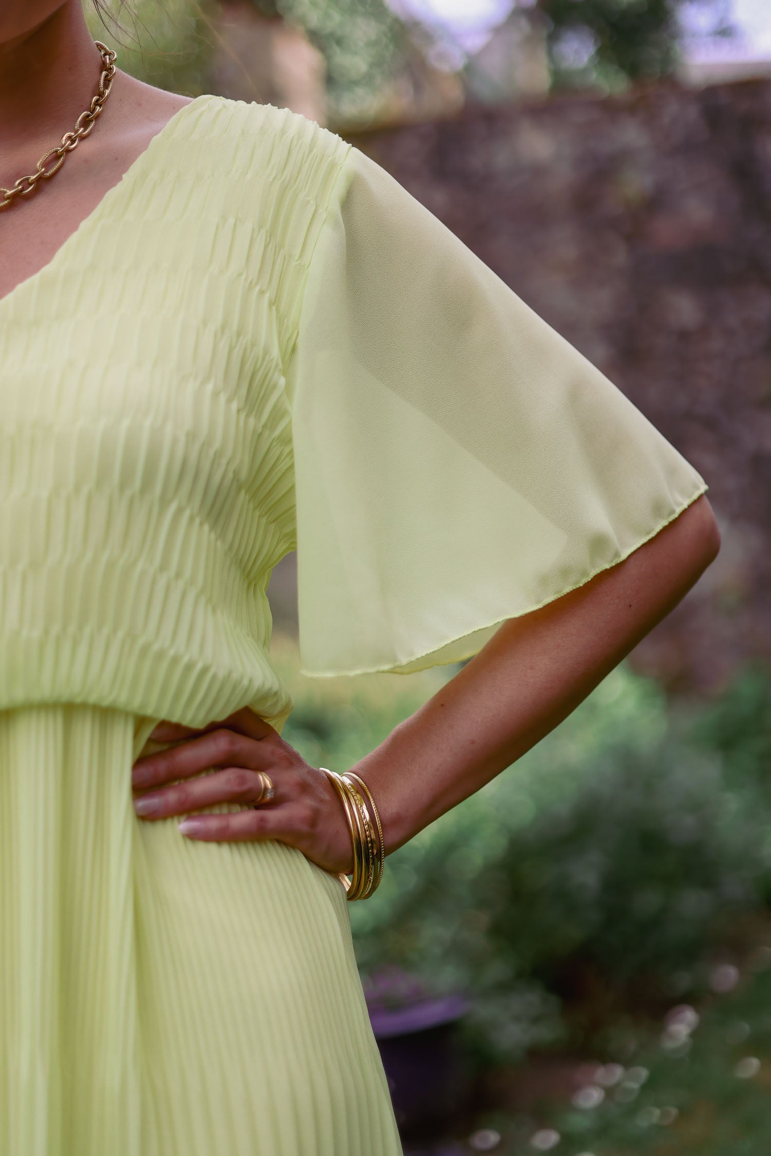 Robe courte plissée