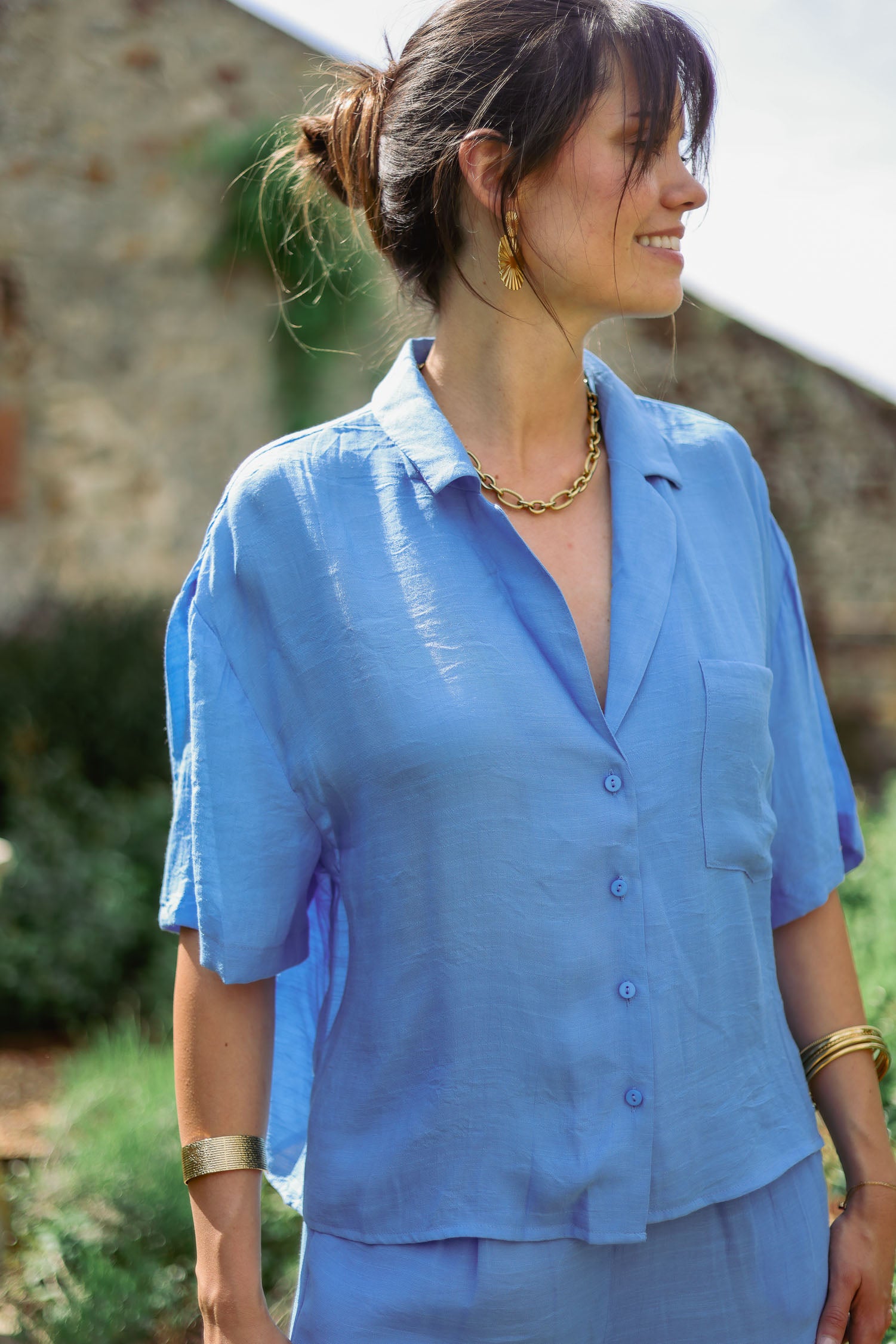 Chemise courte fluide