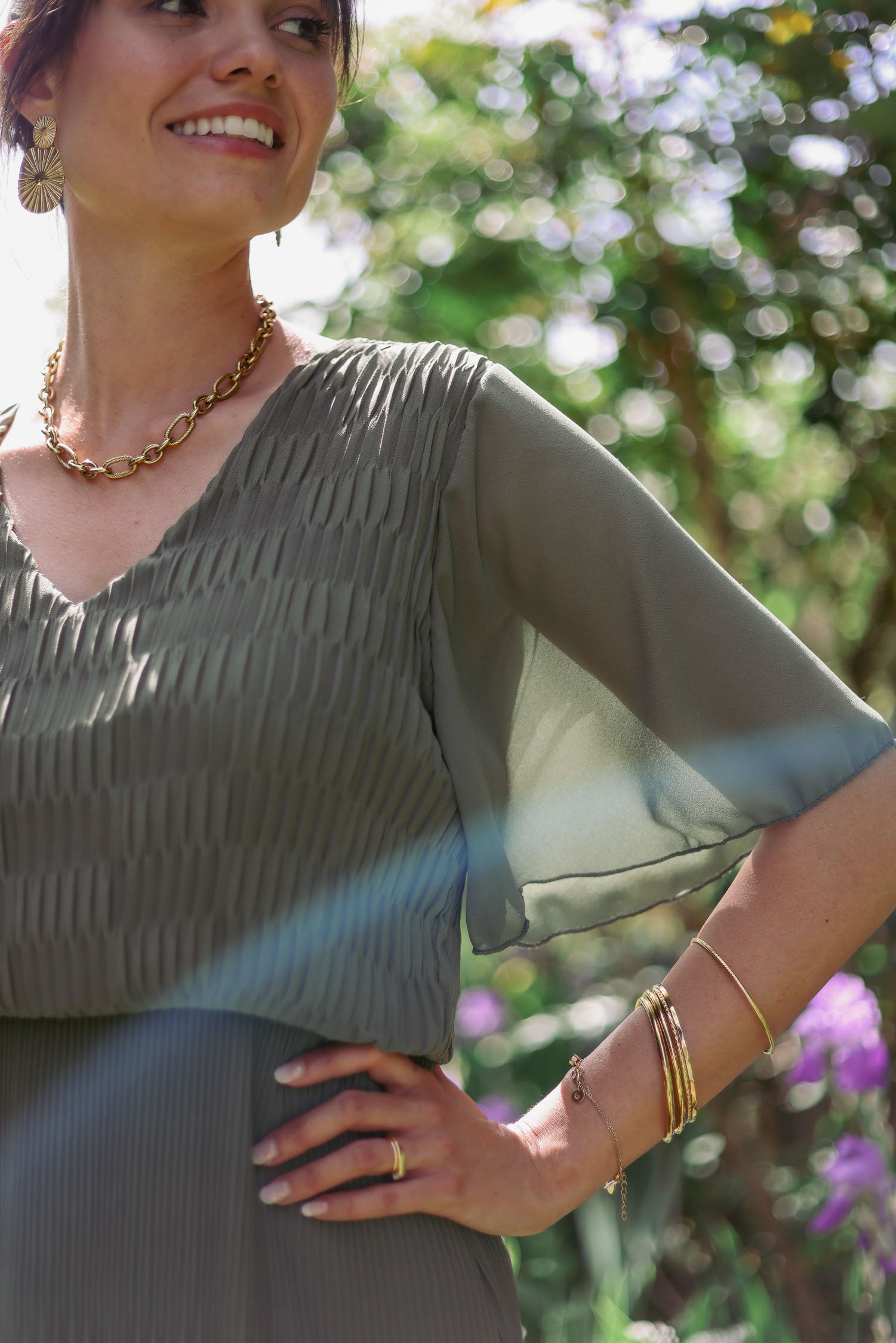 Robe courte plissée