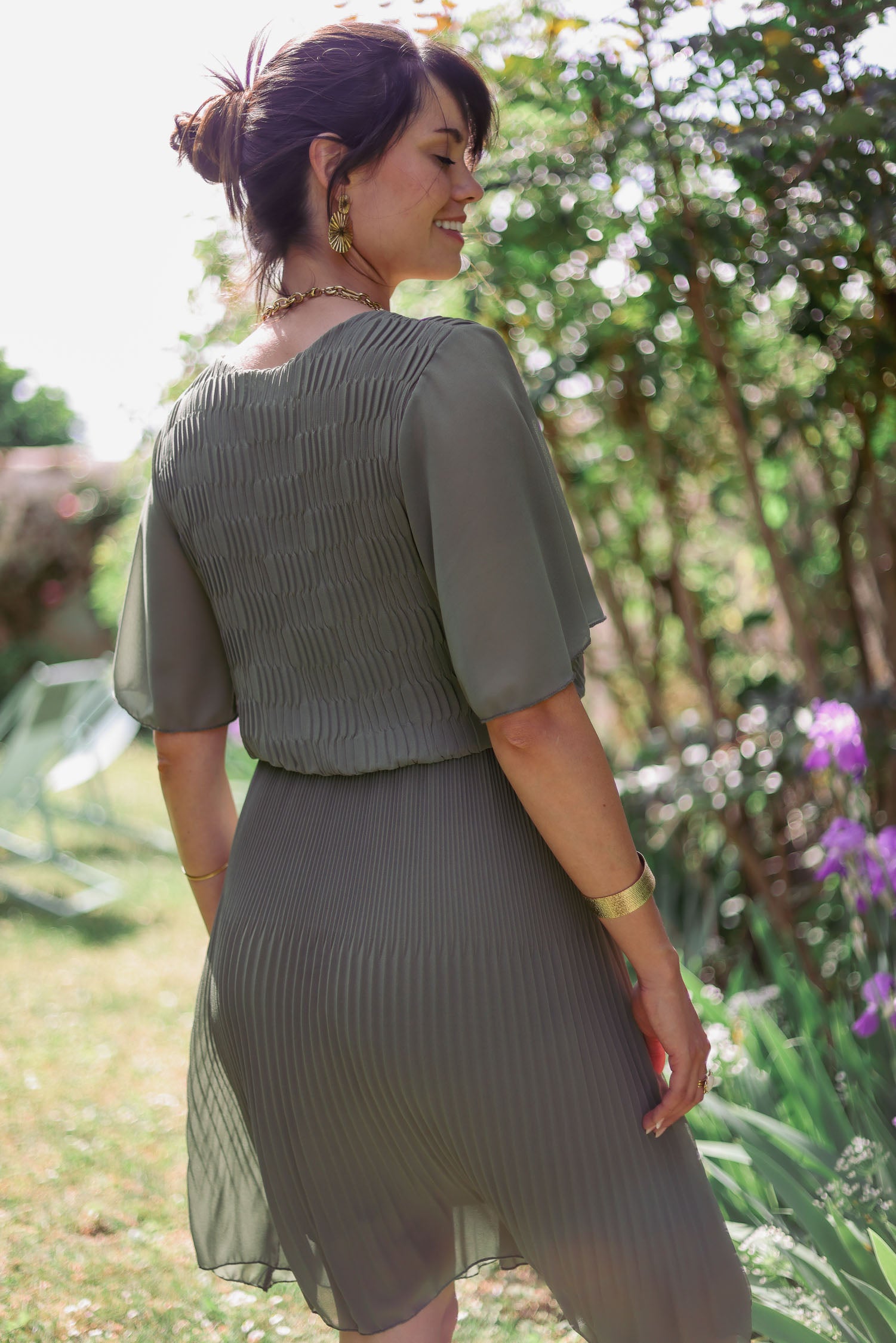 Robe courte plissée
