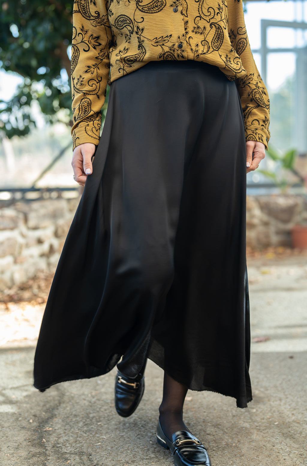 Jupe longue satin