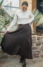 Jupe satin léopard