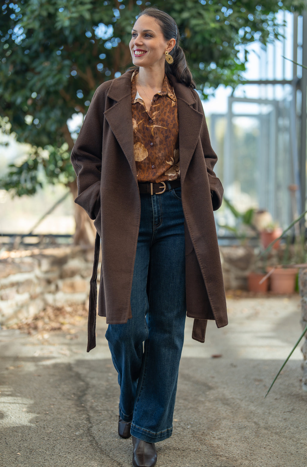 Manteau mi-long laine