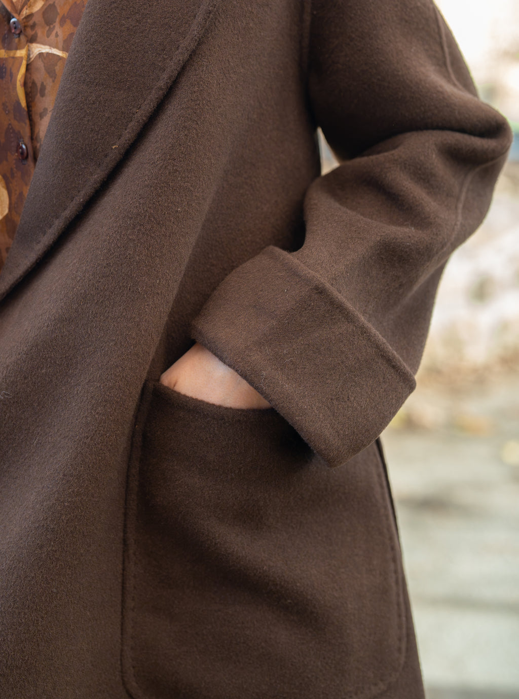 Manteau mi-long laine