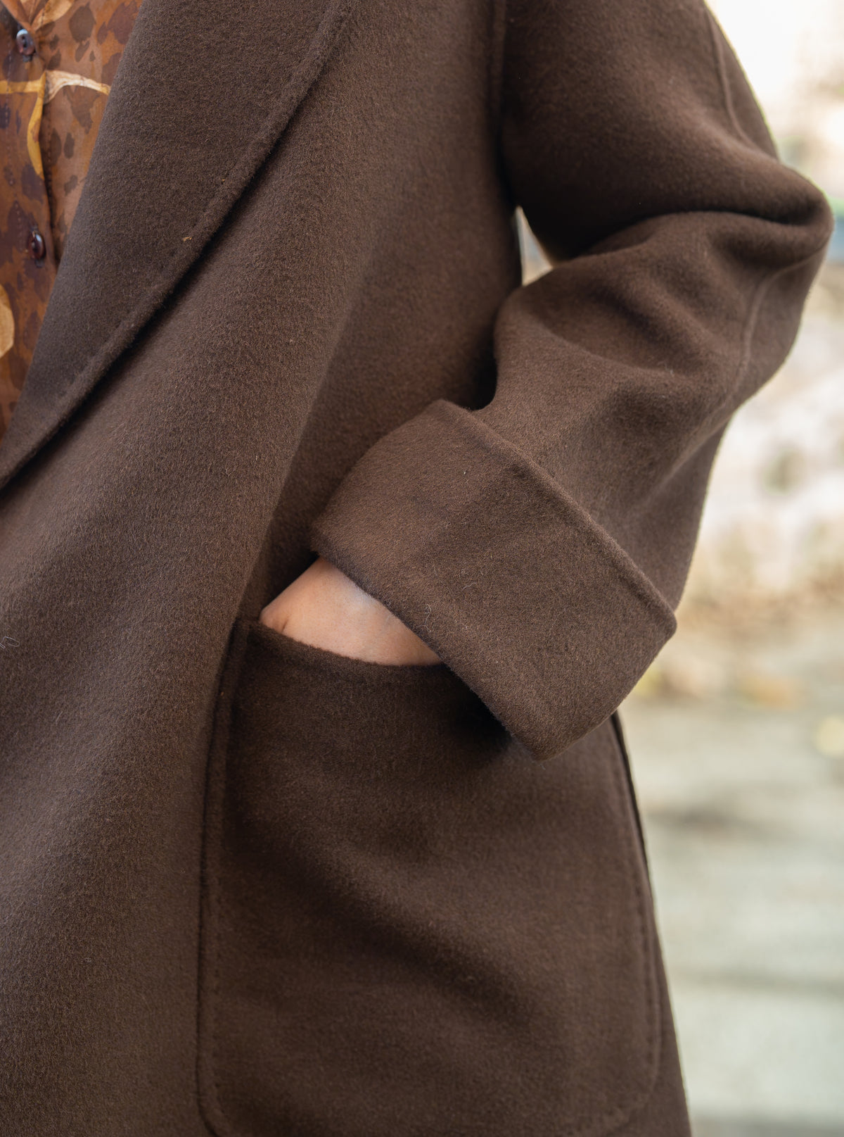 Manteau mi-long laine