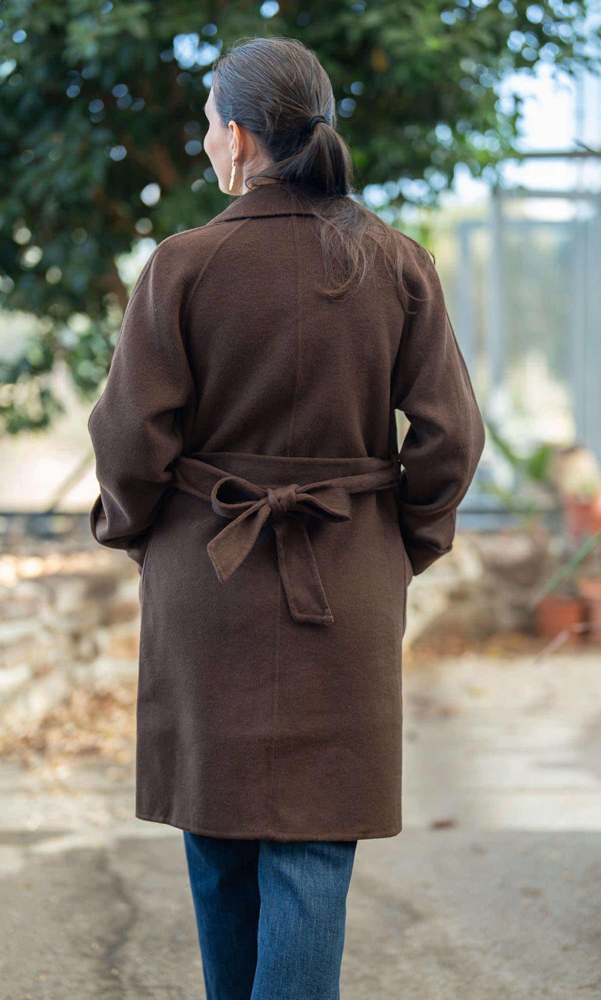 Manteau mi-long laine