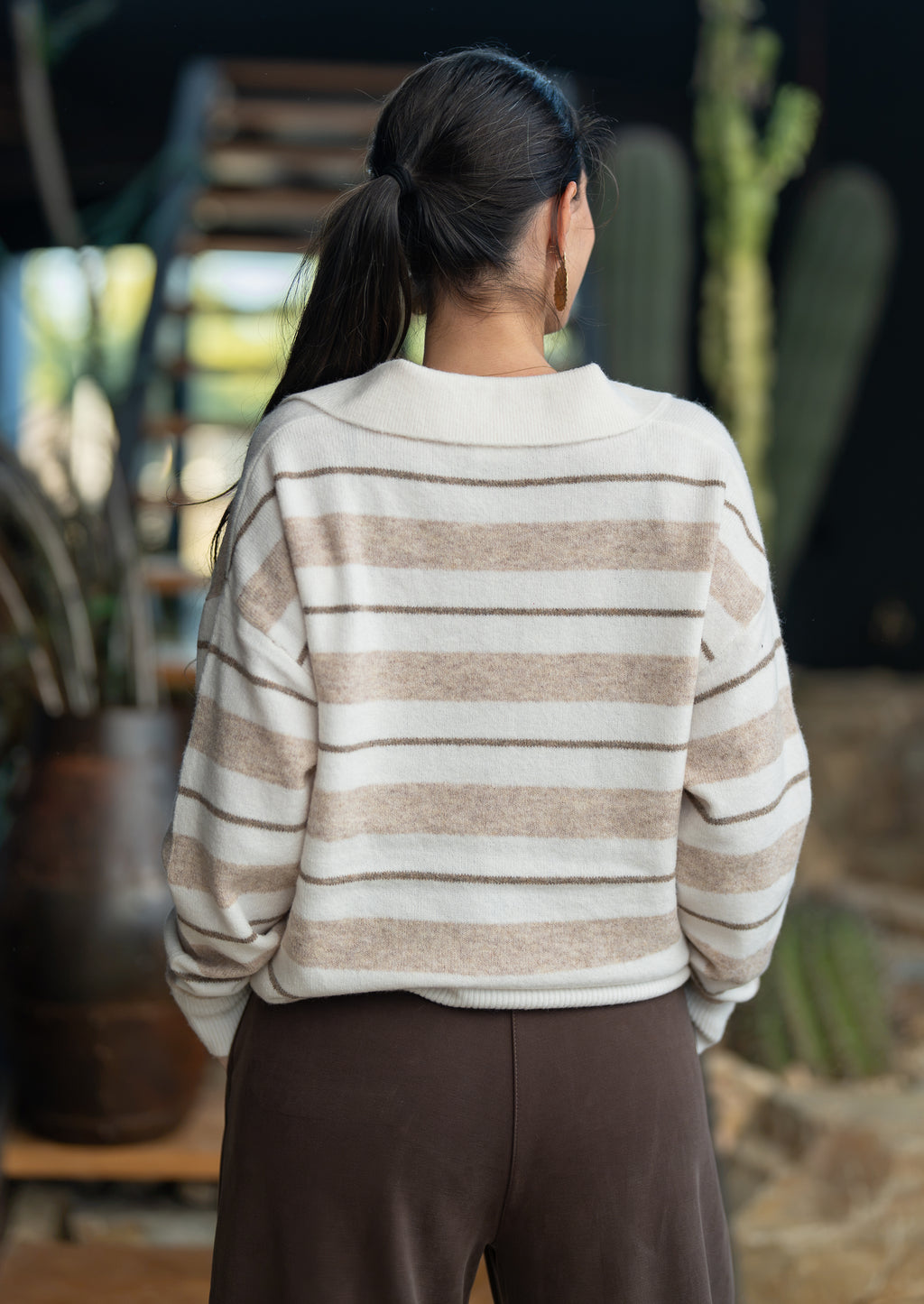 Pull rayé polo