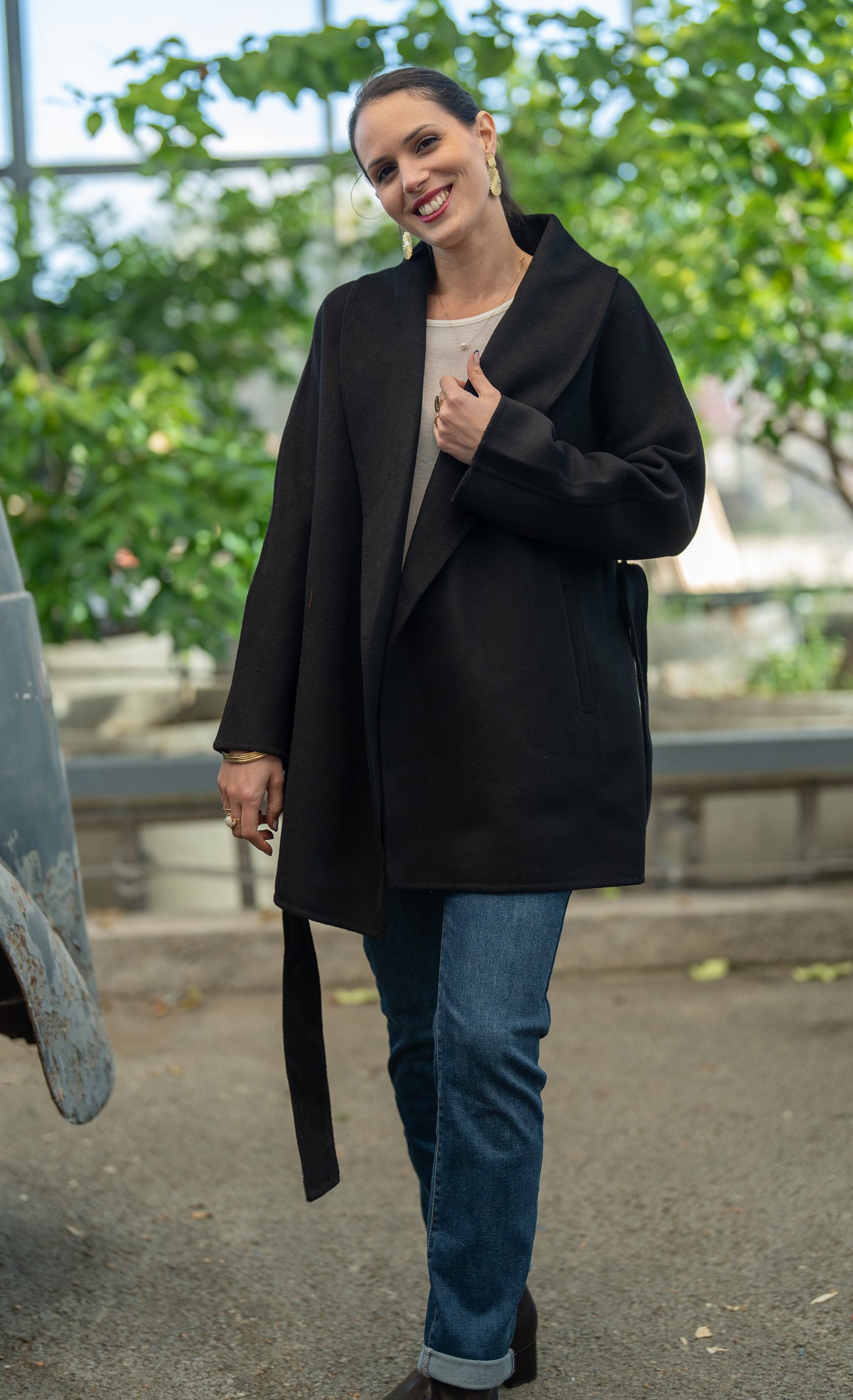 Manteau mi-long laine