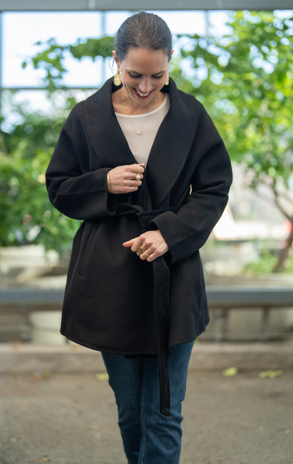 Manteau mi-long laine