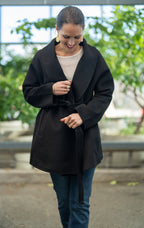 Manteau mi-long laine