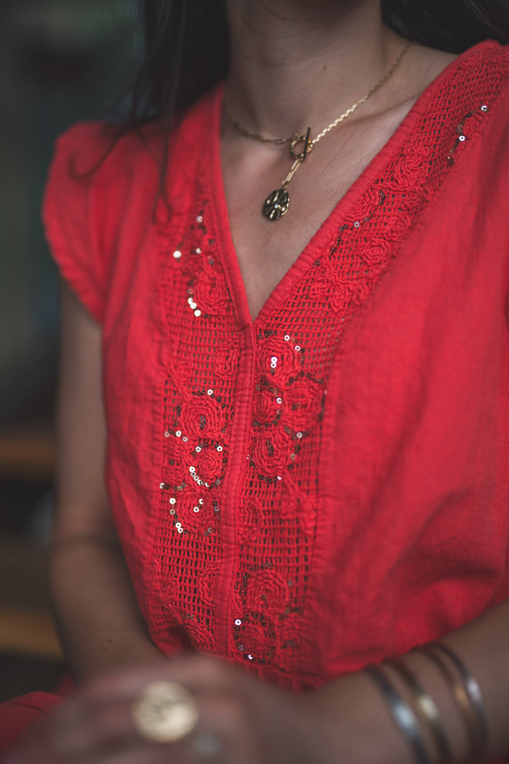 Robe uni pailletés