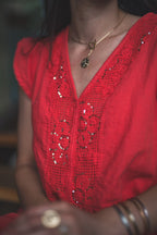 Robe uni pailletés
