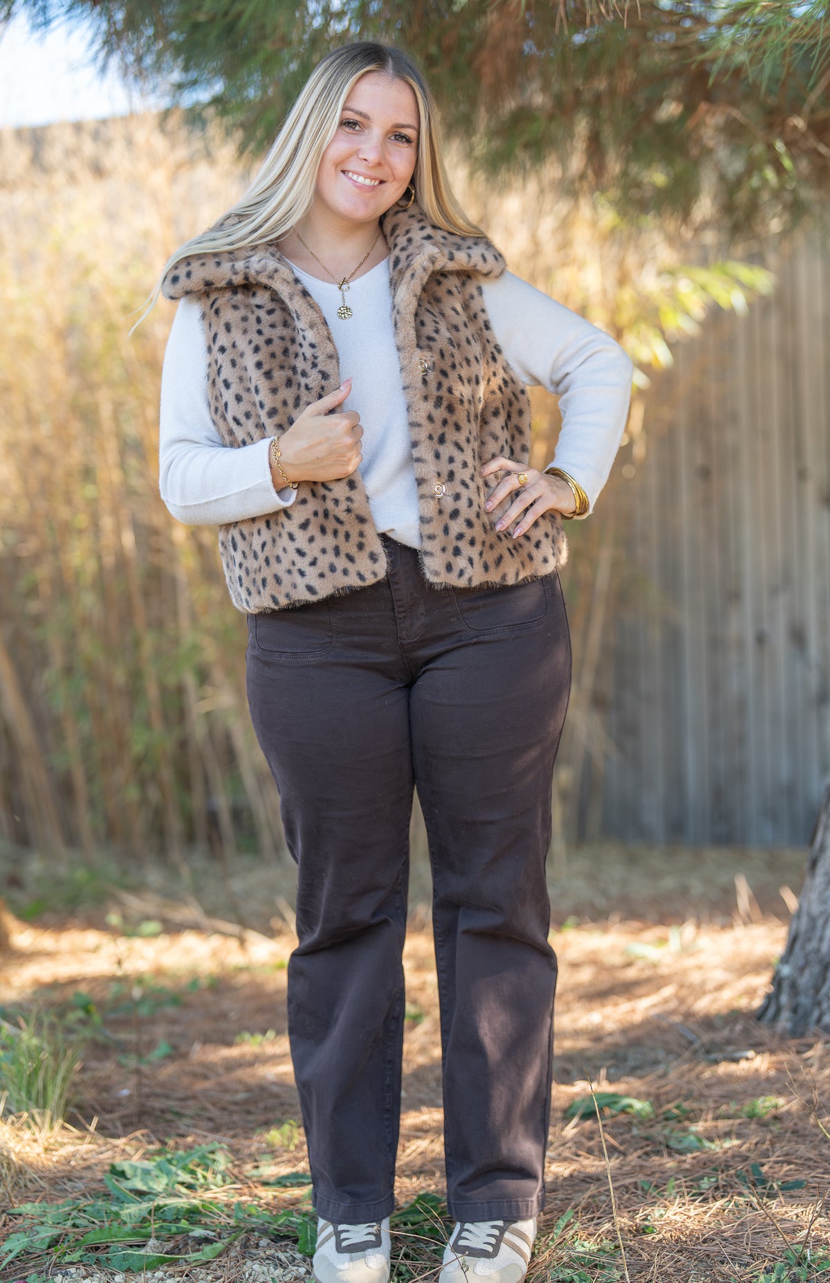 Veste fourrure pois