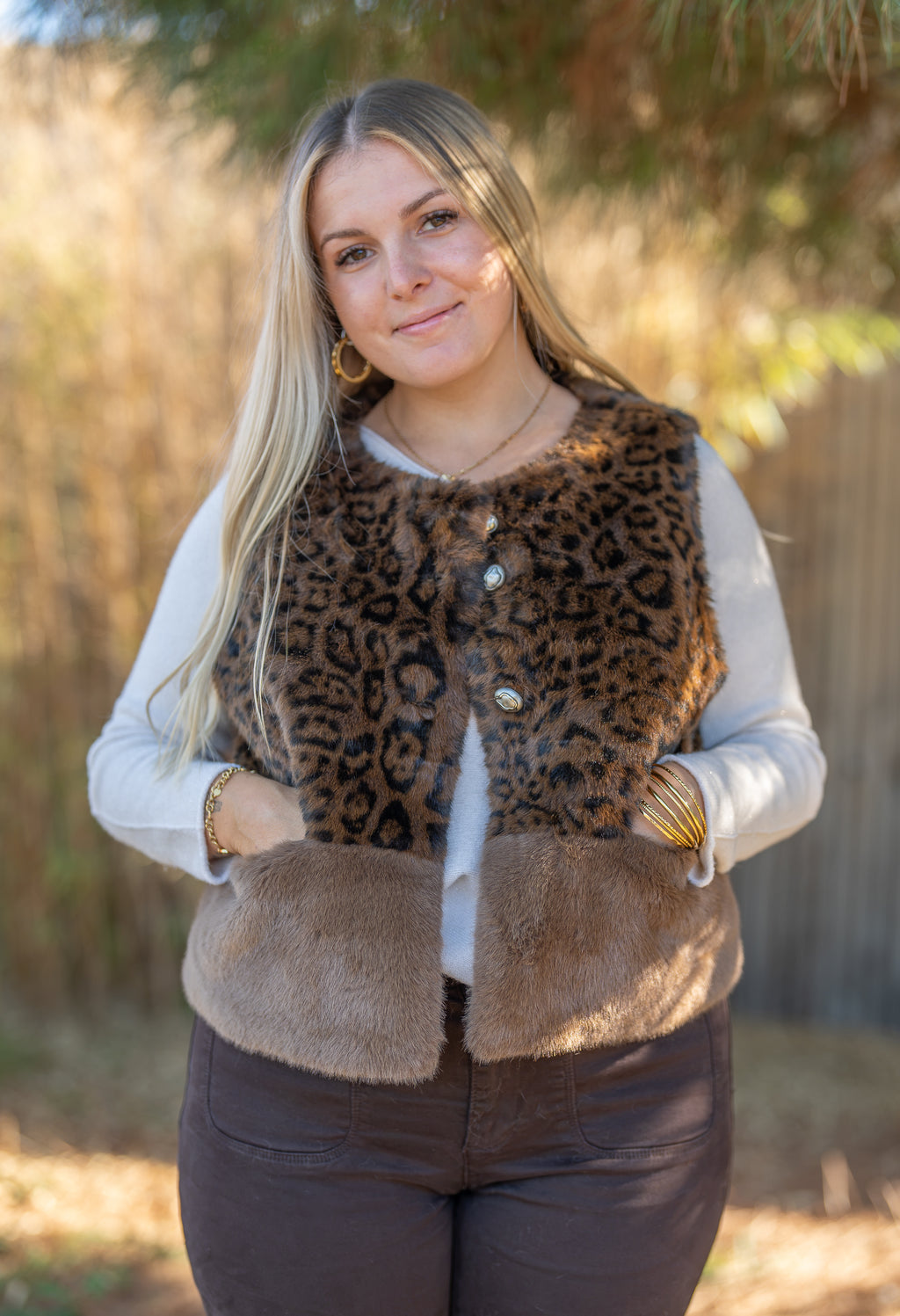 Veste fourrure léopard
