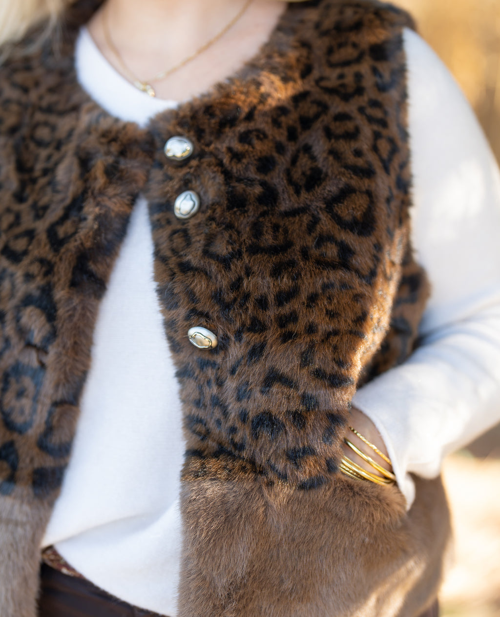 Veste fourrure léopard