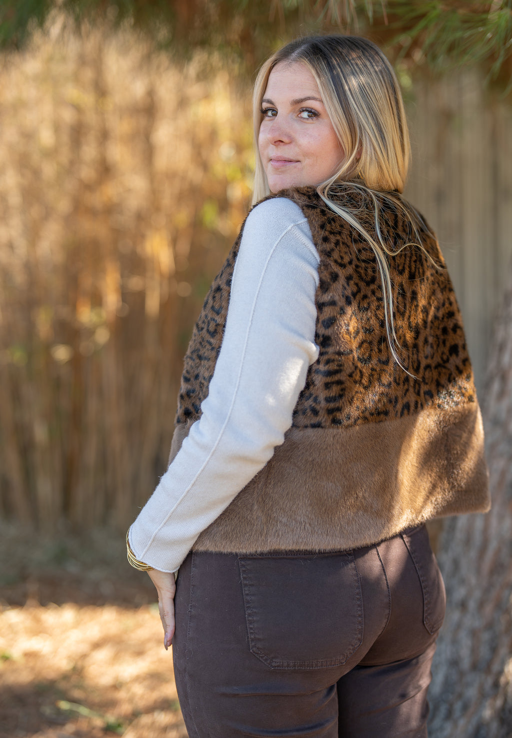 Veste fourrure léopard