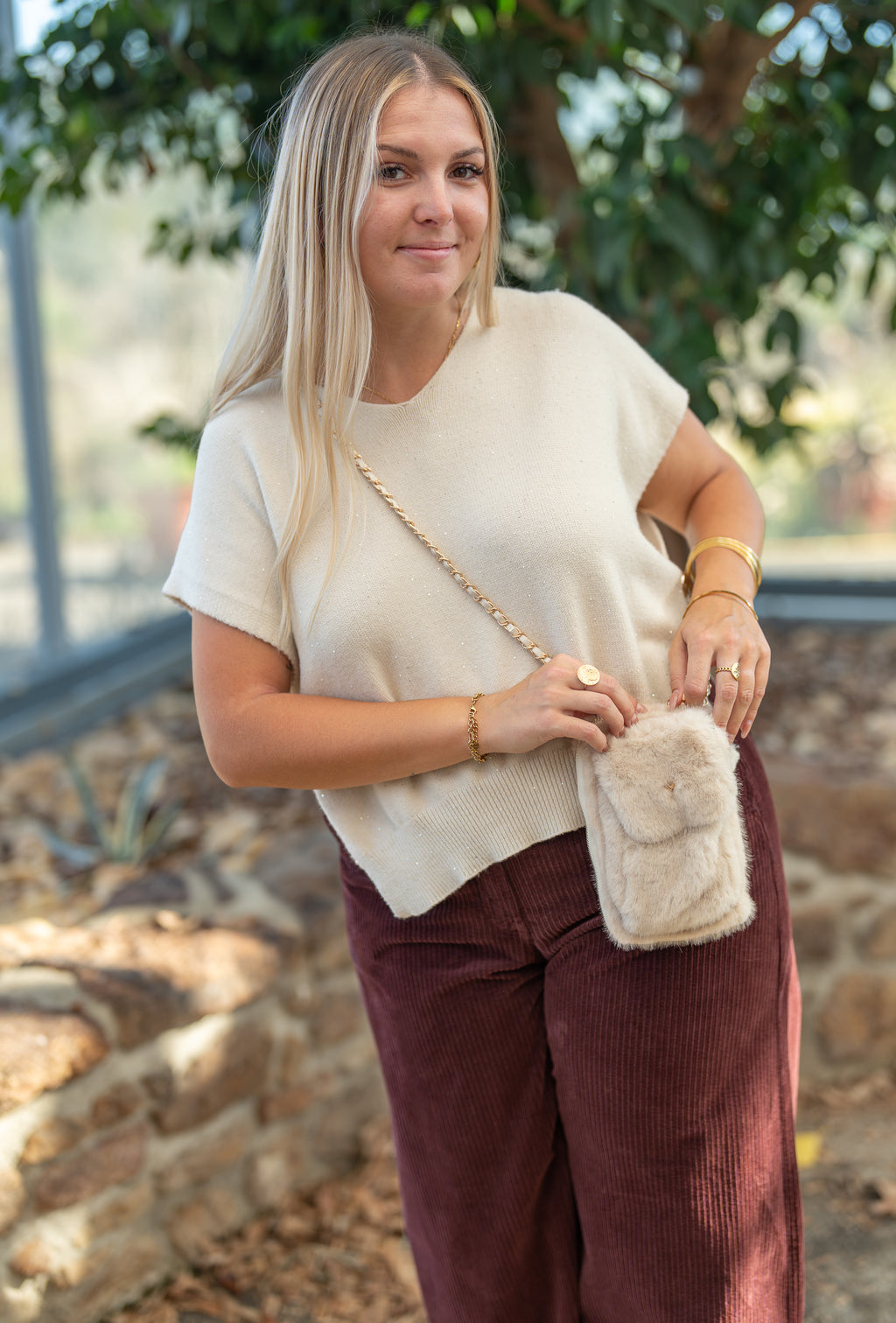 Petit sac bandoulière fourrure