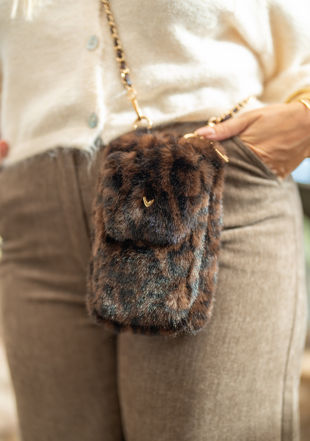 Petit sac bandoulière léopard