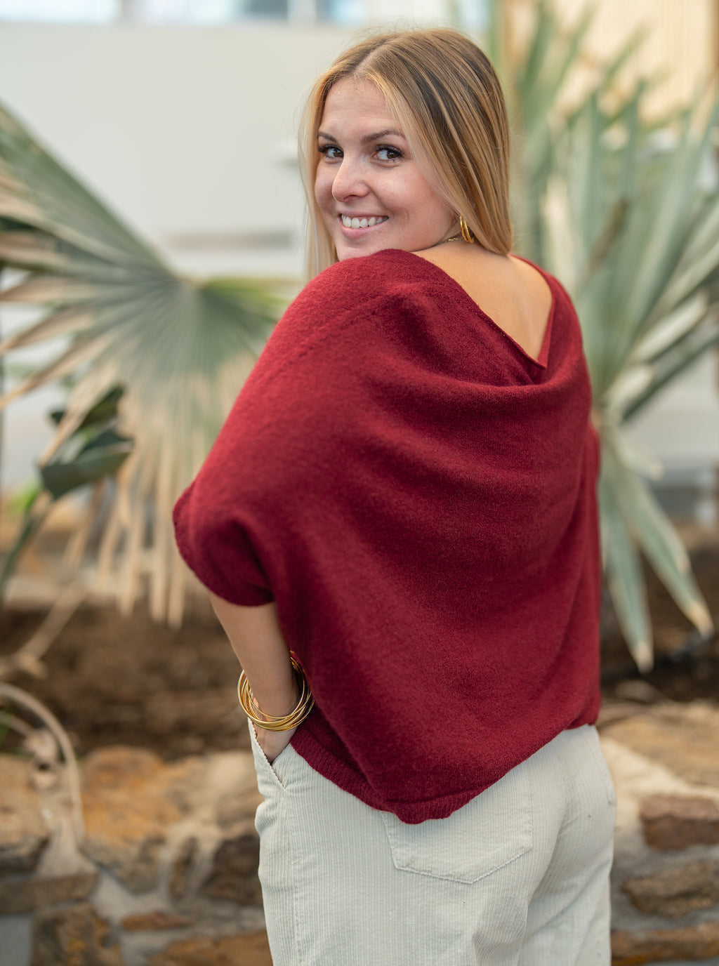 Gilet court oversize