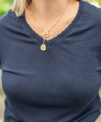 T-shirt col V dentelle