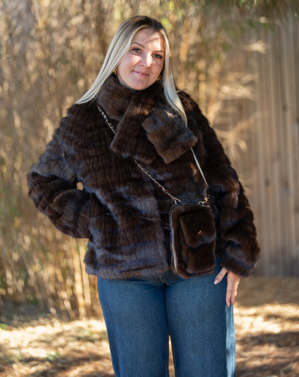 Veste fourrure écharpe