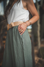 Pantalon ceinture tressee