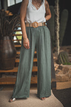Pantalon ceinture tressee