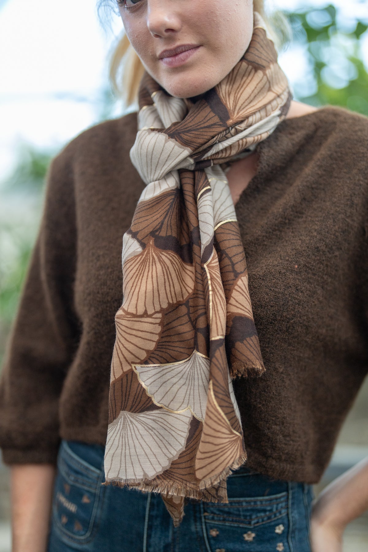 Foulard feuilles ginko