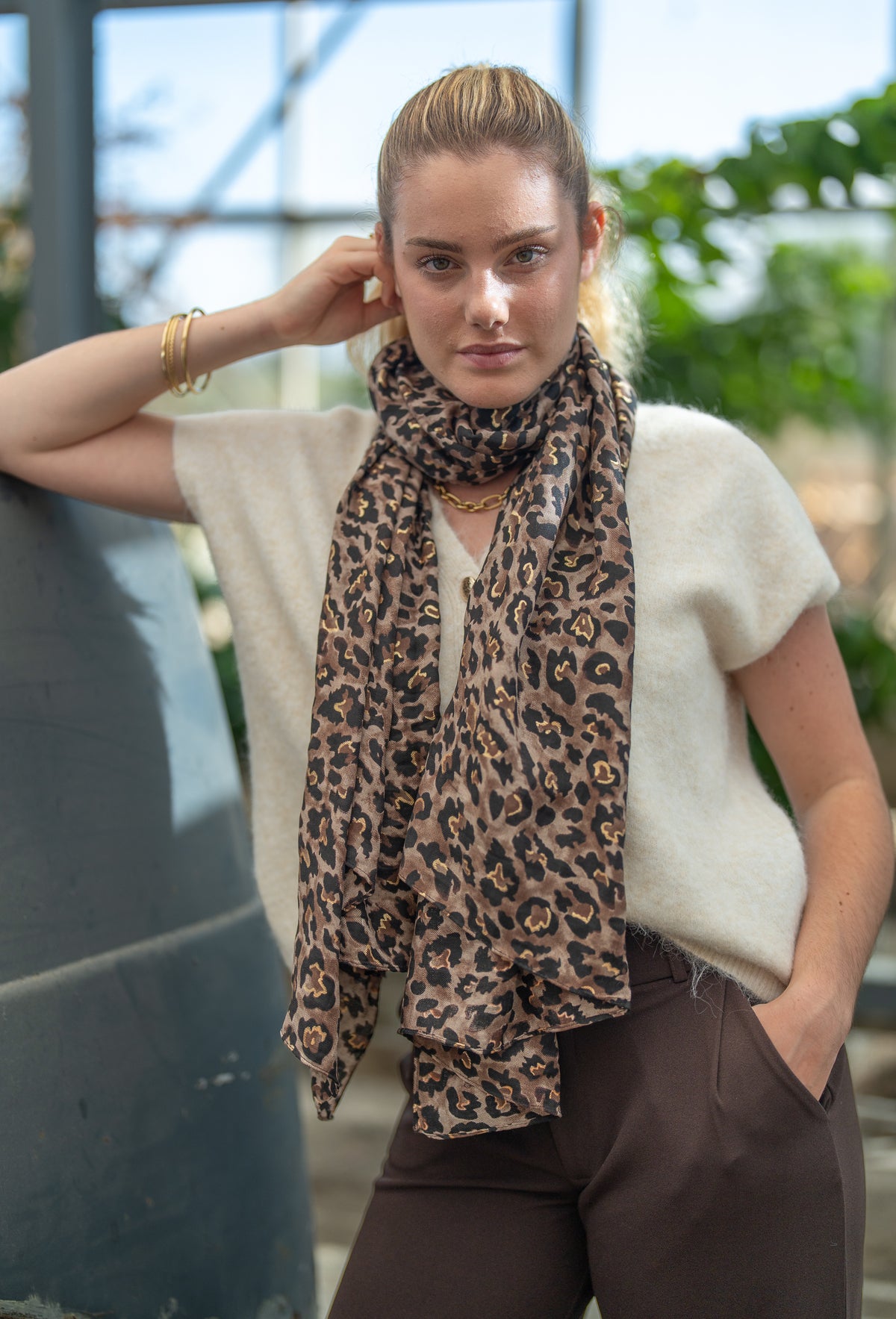 Foulard imprimé léopard
