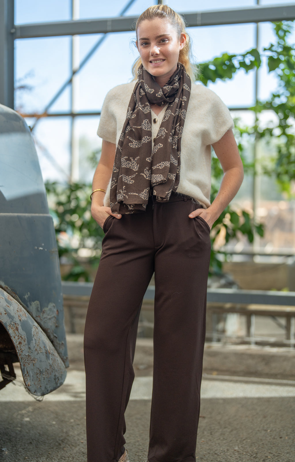 Foulard motif léopard