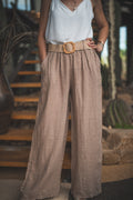Pantalon ceinture tressee