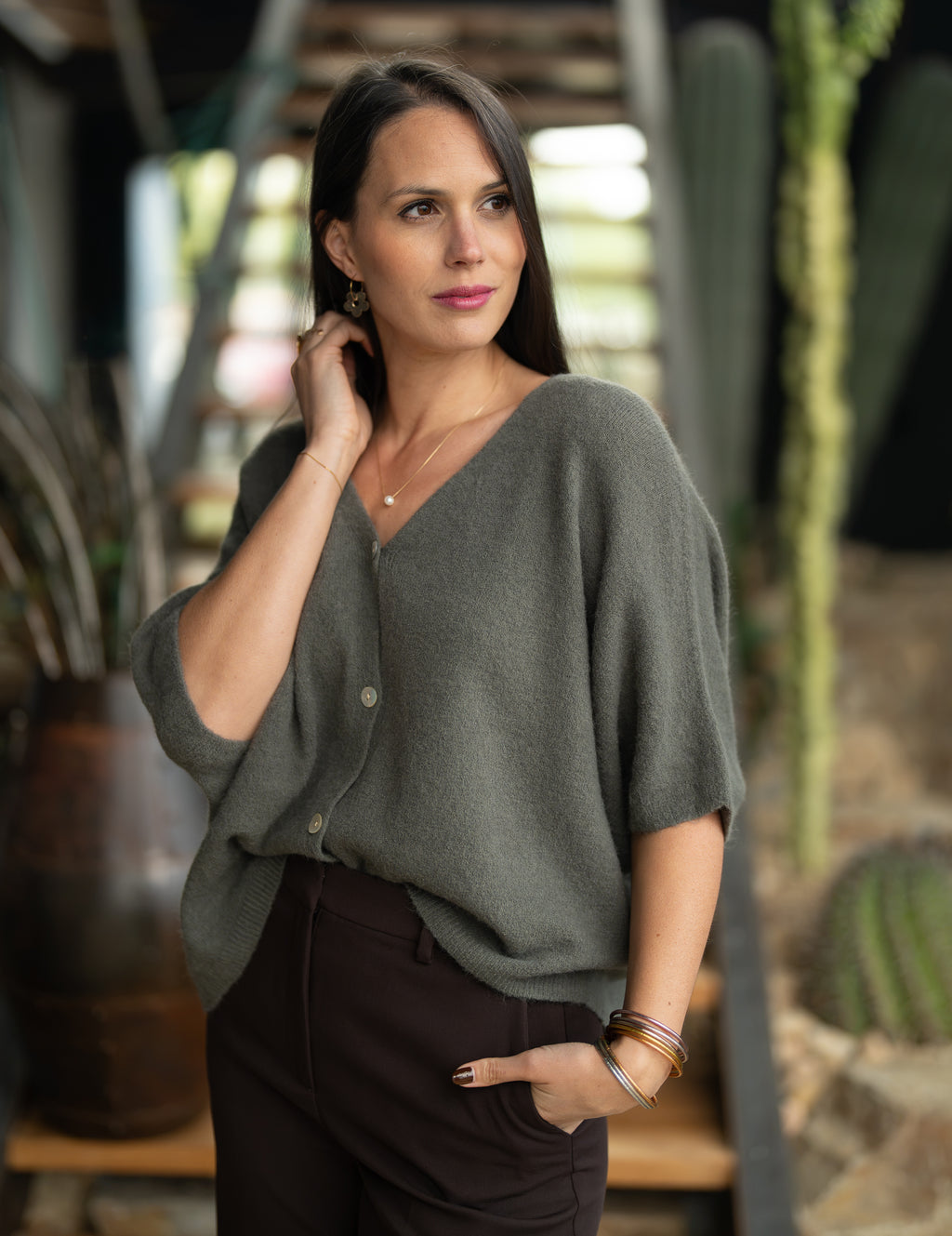 Gilet court oversize