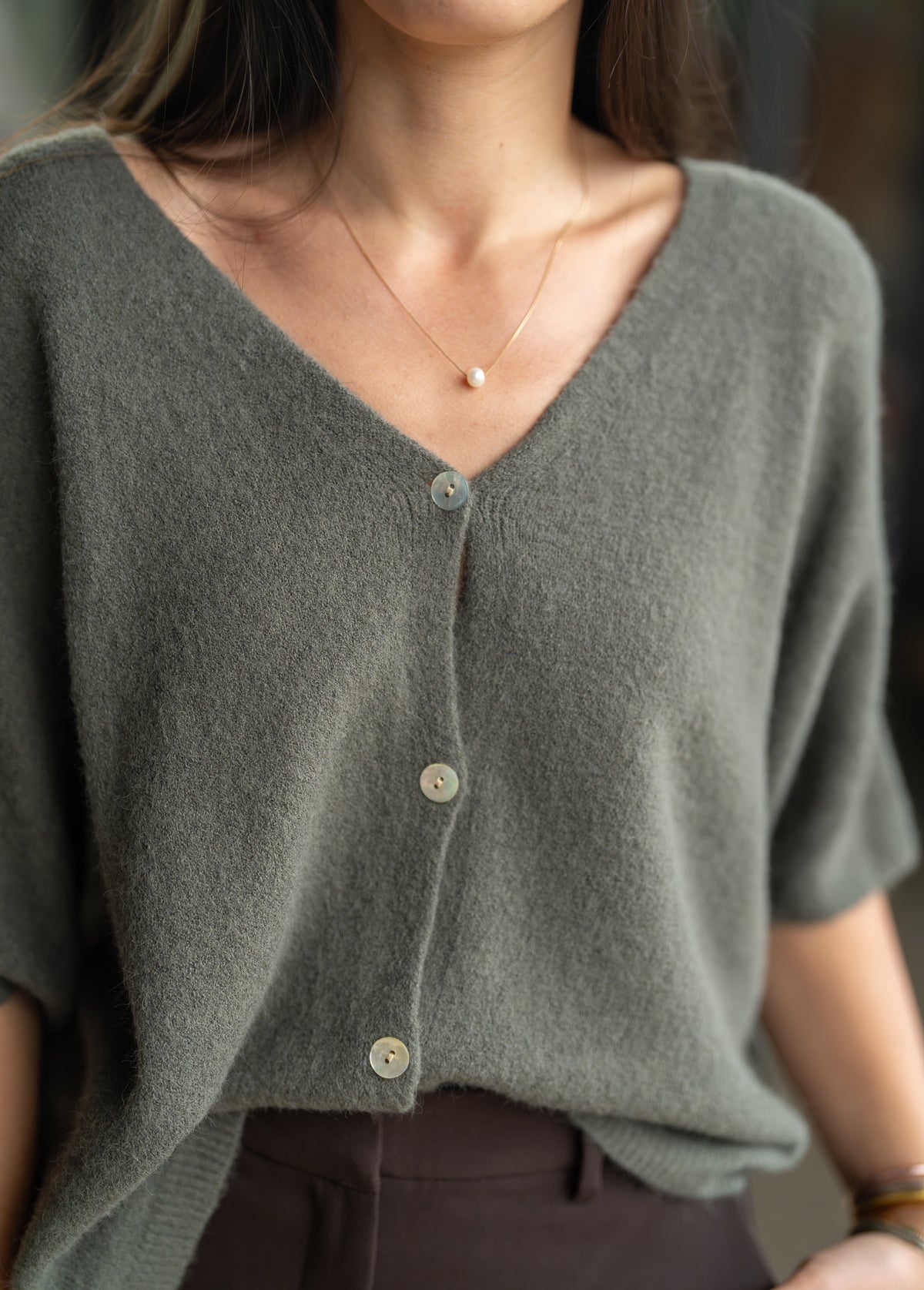 Gilet court oversize