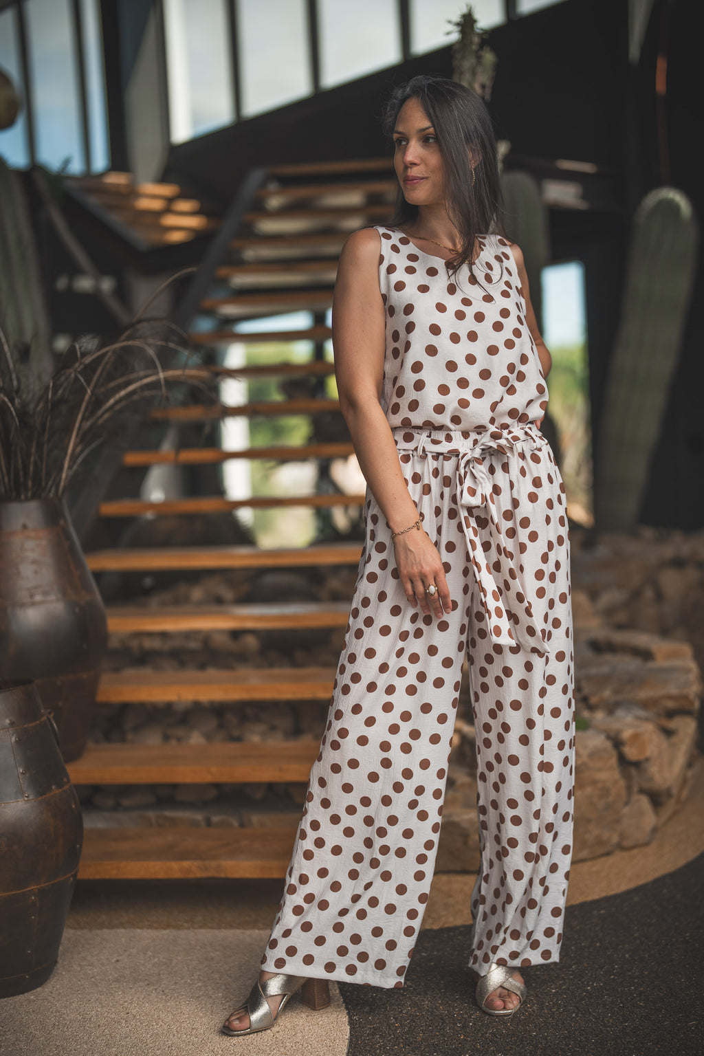 Pantalon à pois
