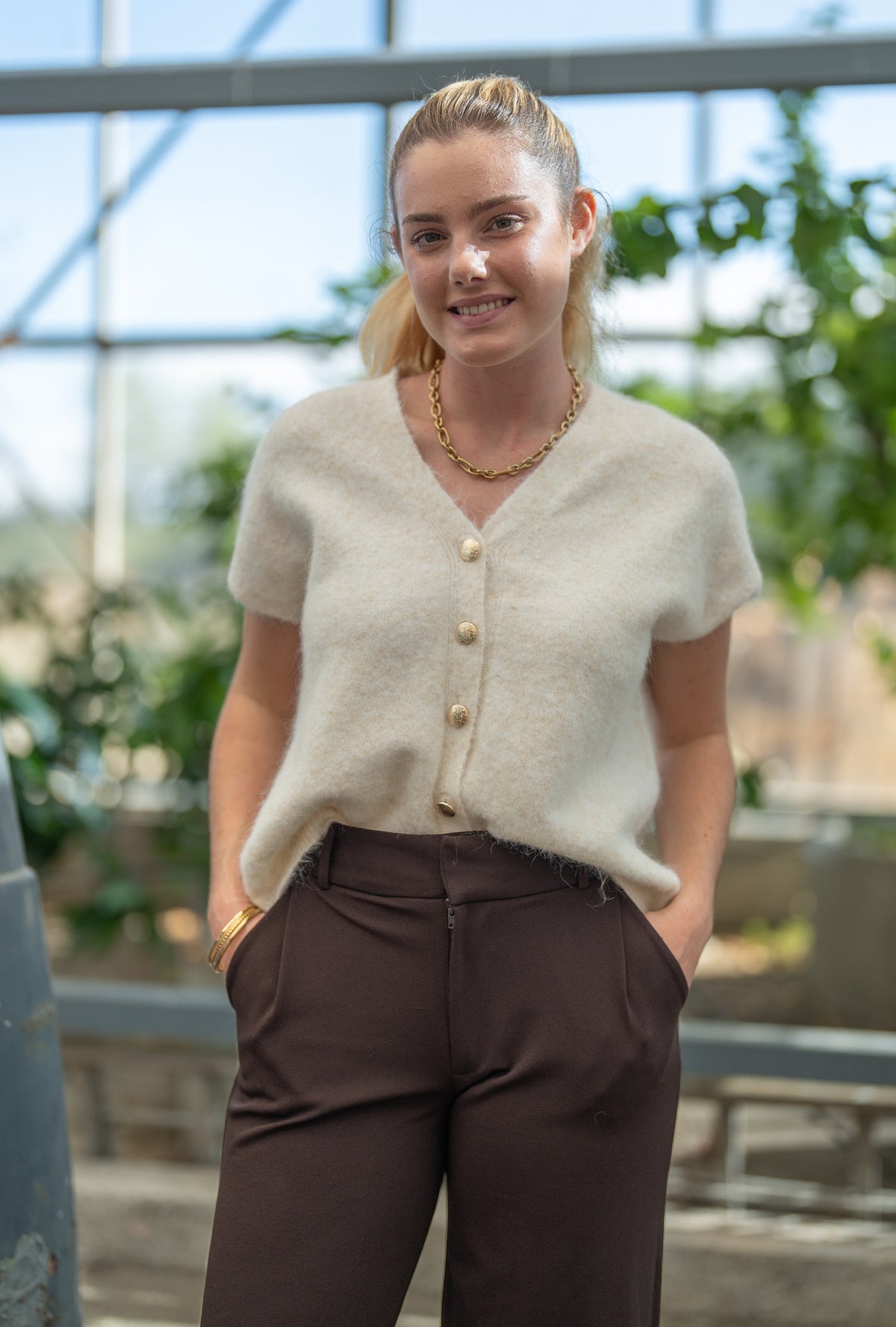 Gilet boutons dorés