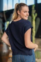 Pull sans manches sequins