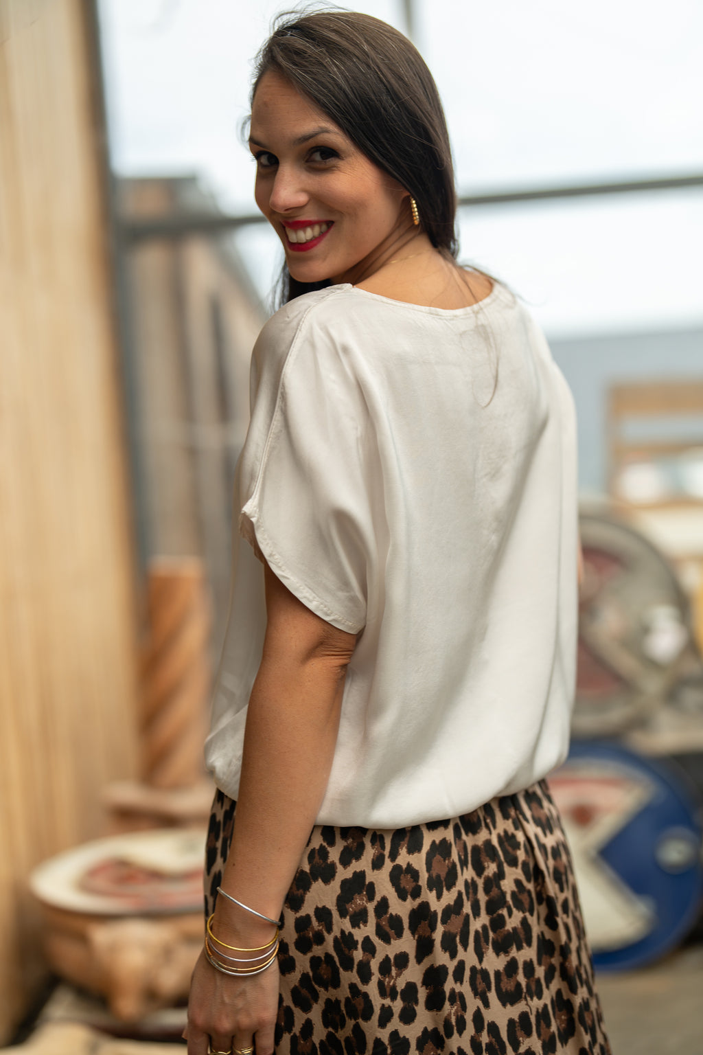 T-shirt effet satin