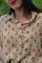 Chemisier rayé tulipes