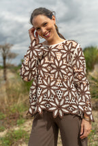 Pull crochet fleurs