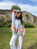 Chemise rayée fleurie