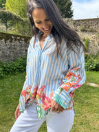 Chemise rayée fleurie