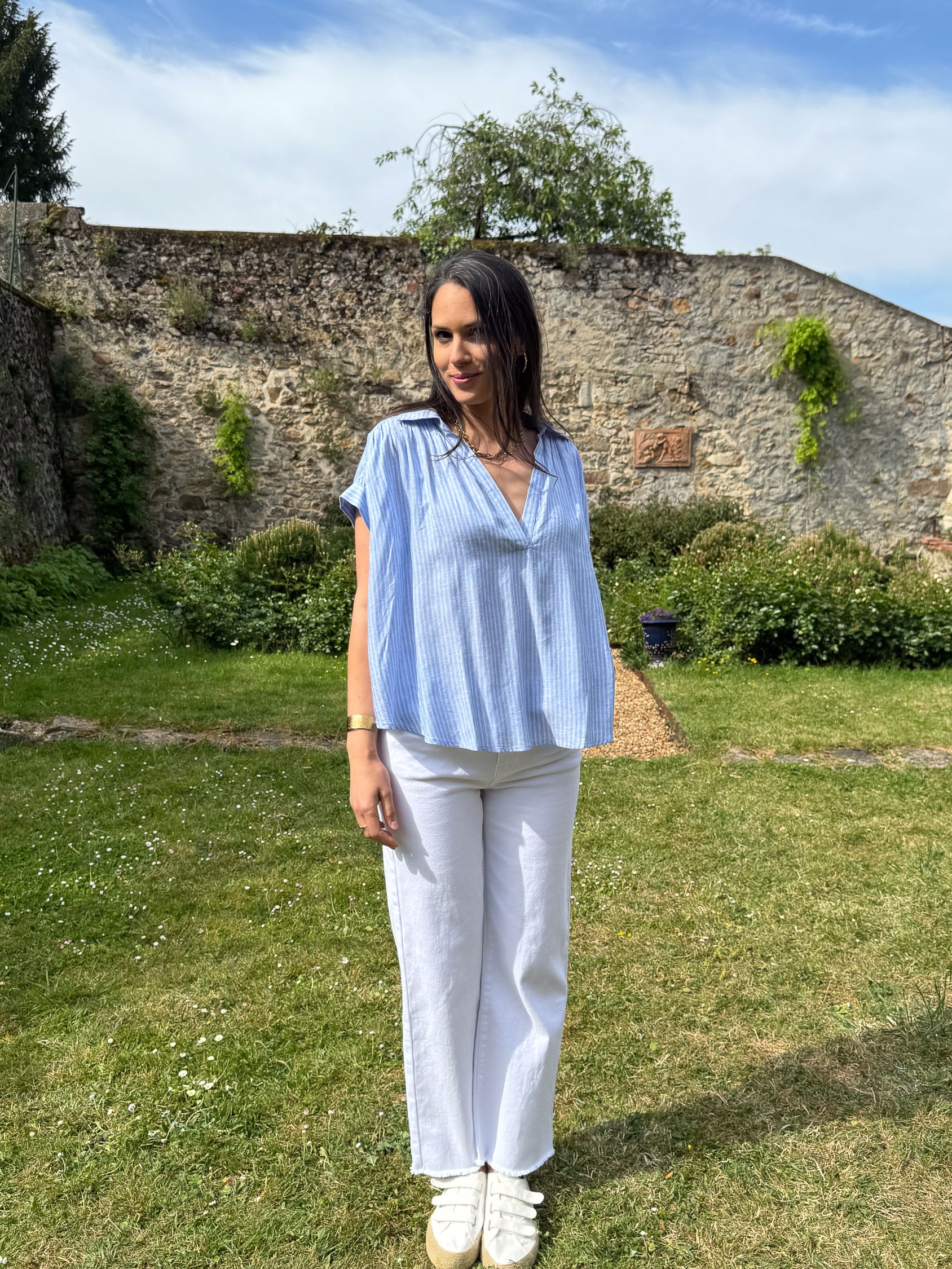 Tunique rayée bleu
