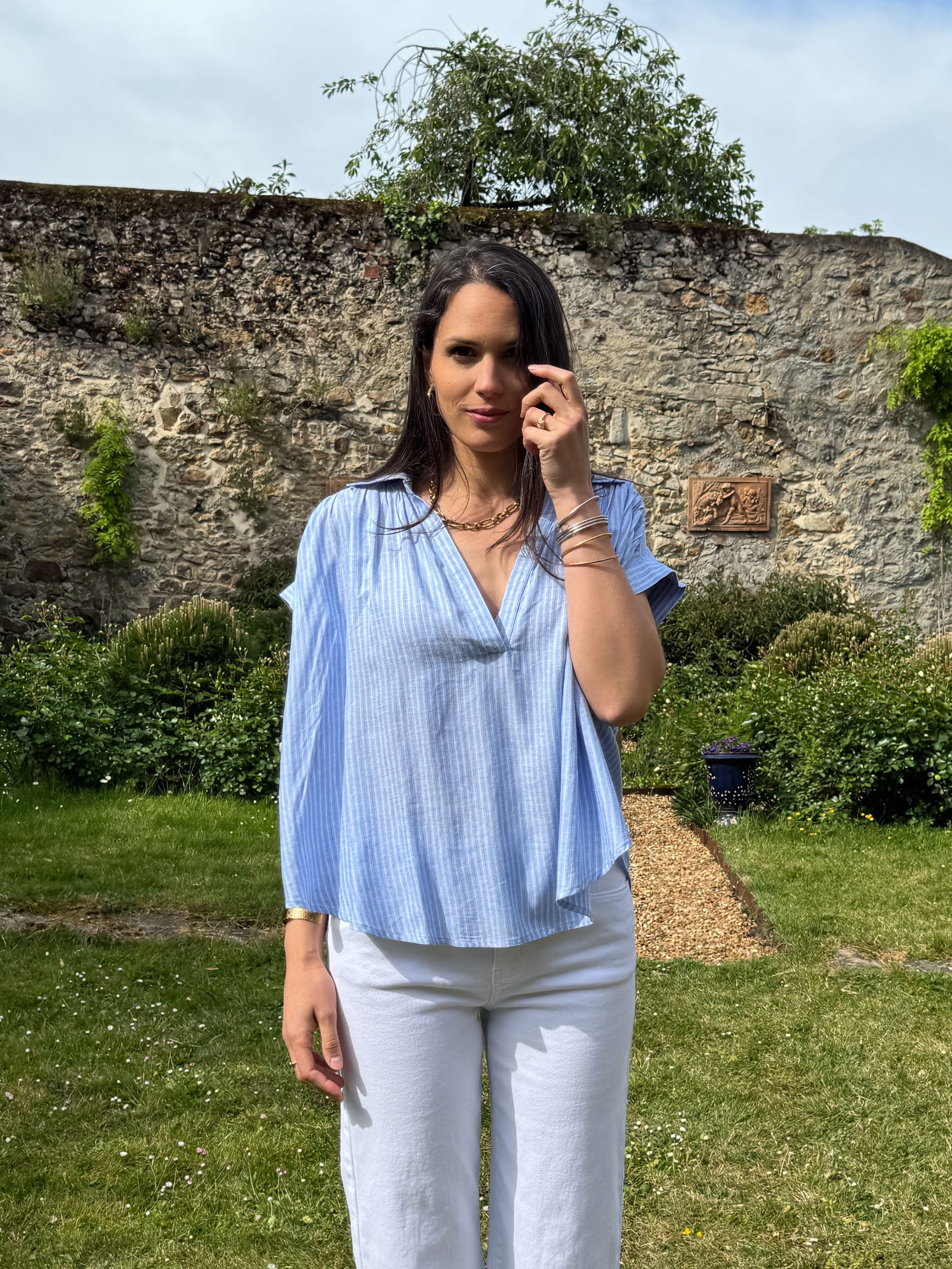 Tunique rayée bleu