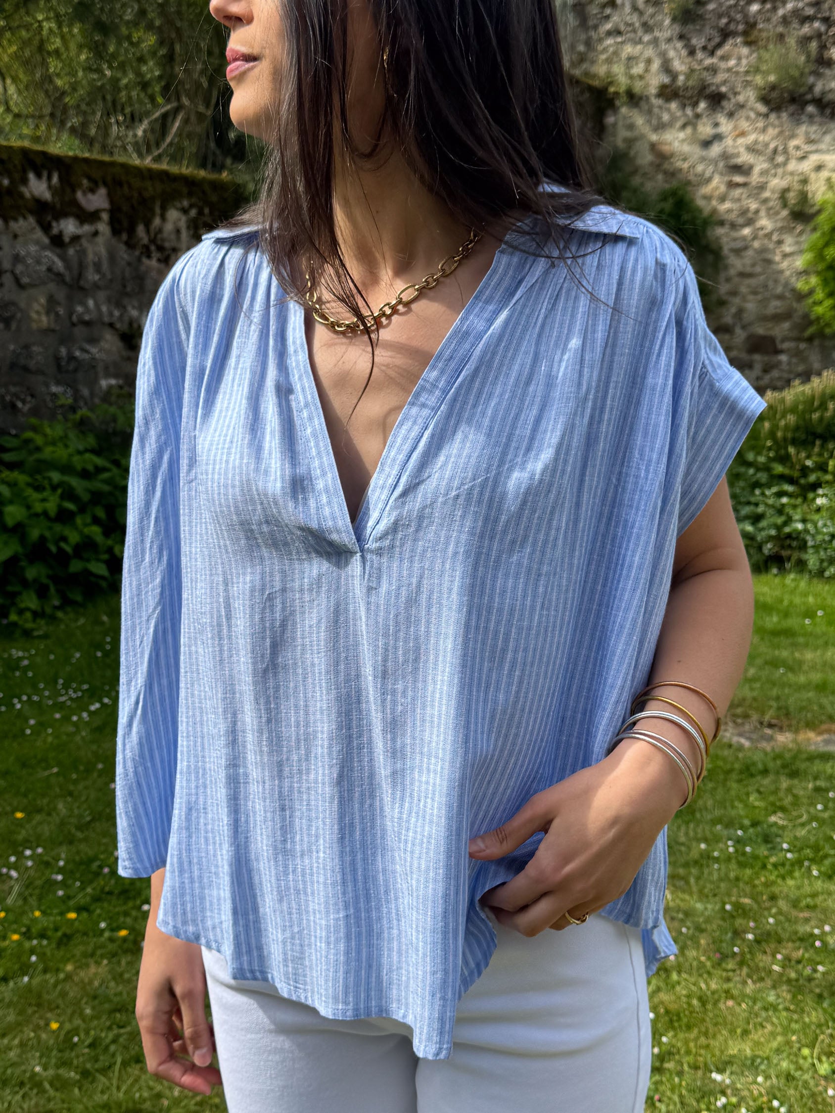 Tunique rayée bleu